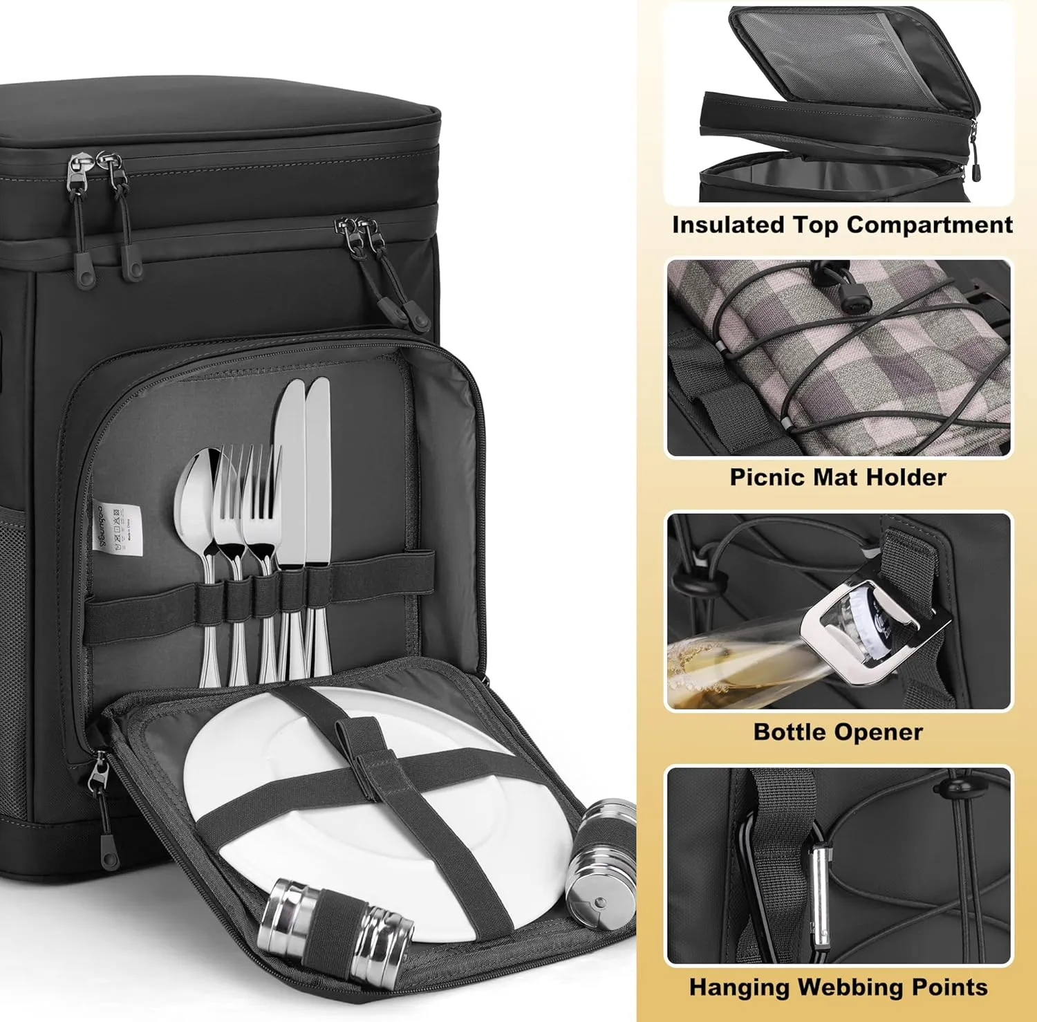 42Cans Cooler Backpack Insulated Leak Proof for Men & Women, Large Waterproof Backpack Cooler for Beach, Picnic, Outdoor, Leakproof, Multi-Functional