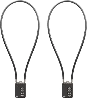 50CM/20in Long Cable Locks Cable 4-Digit Combination Lock Re-settable Combination Security Cable Lock Luggage Suitcase Gun Helmet Gun Black 2-Pack