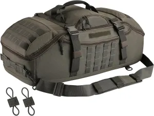 55L Large Duffle Bag, 3-in-1 Tactical Backpack MOLLE Pack for Sports, Gym, Outdoor, Olive Green