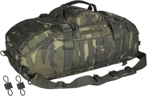 55L Large Duffle Bag, 3-in-1 Tactical Backpack MOLLE Pack for Sports, Gym, Outdoor, US Woodland