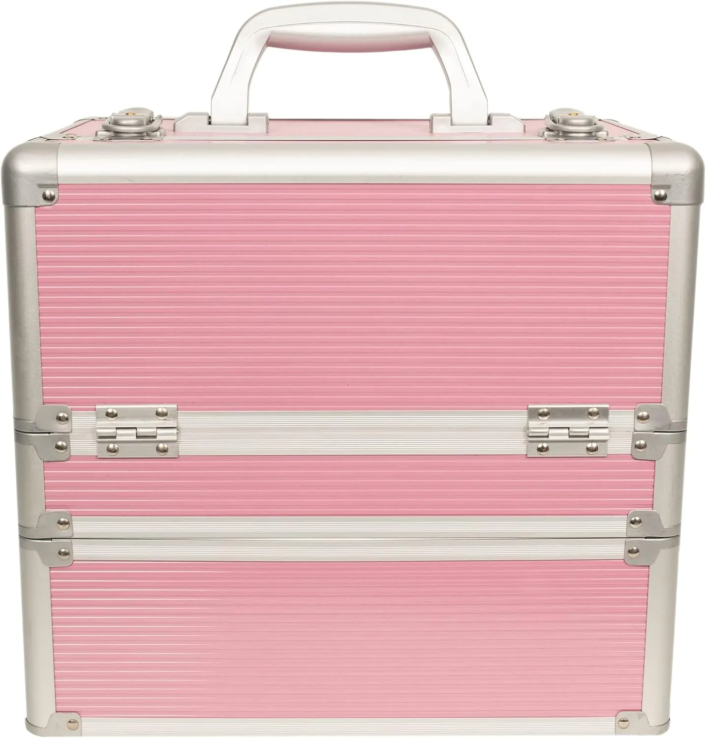 6 in 1 Professional Aluminum Interchangeable Rolling Makeup Train Case Large Capacity Trolley Travel Storage Cosmetic Organizer Portable Extra Lid