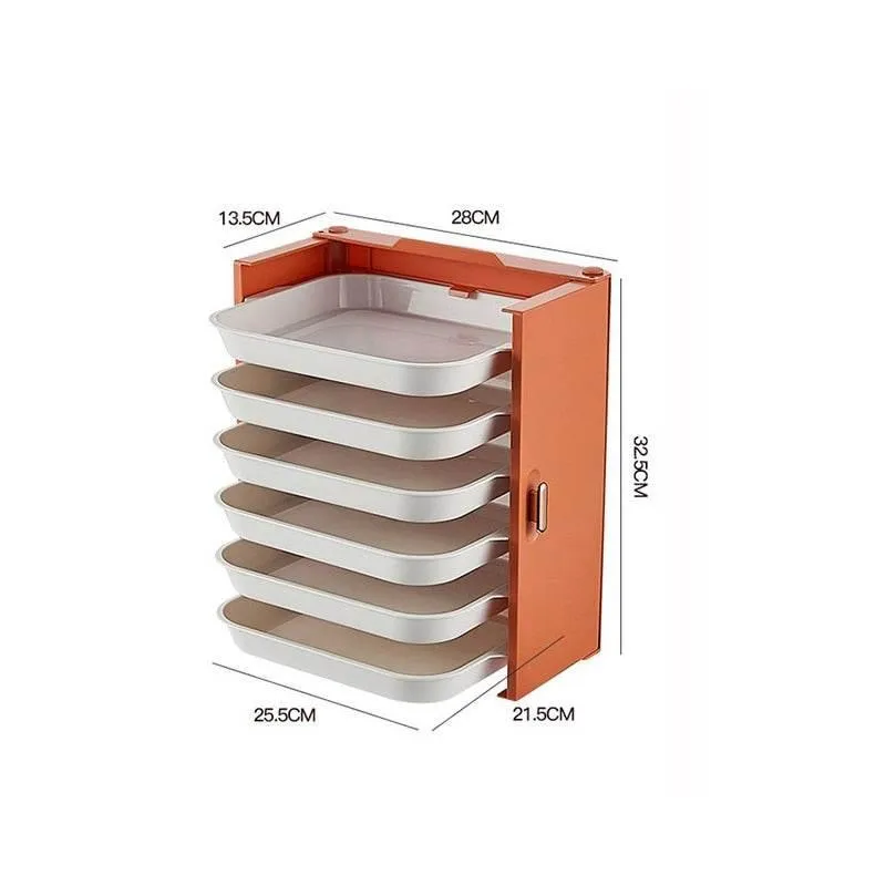 6-Layer Food Plate Organizer - Kitchen Storage Rack