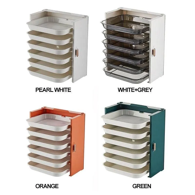 6-Layer Food Plate Organizer - Kitchen Storage Rack