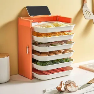 6-Layer Food Plate Organizer - Kitchen Storage Rack