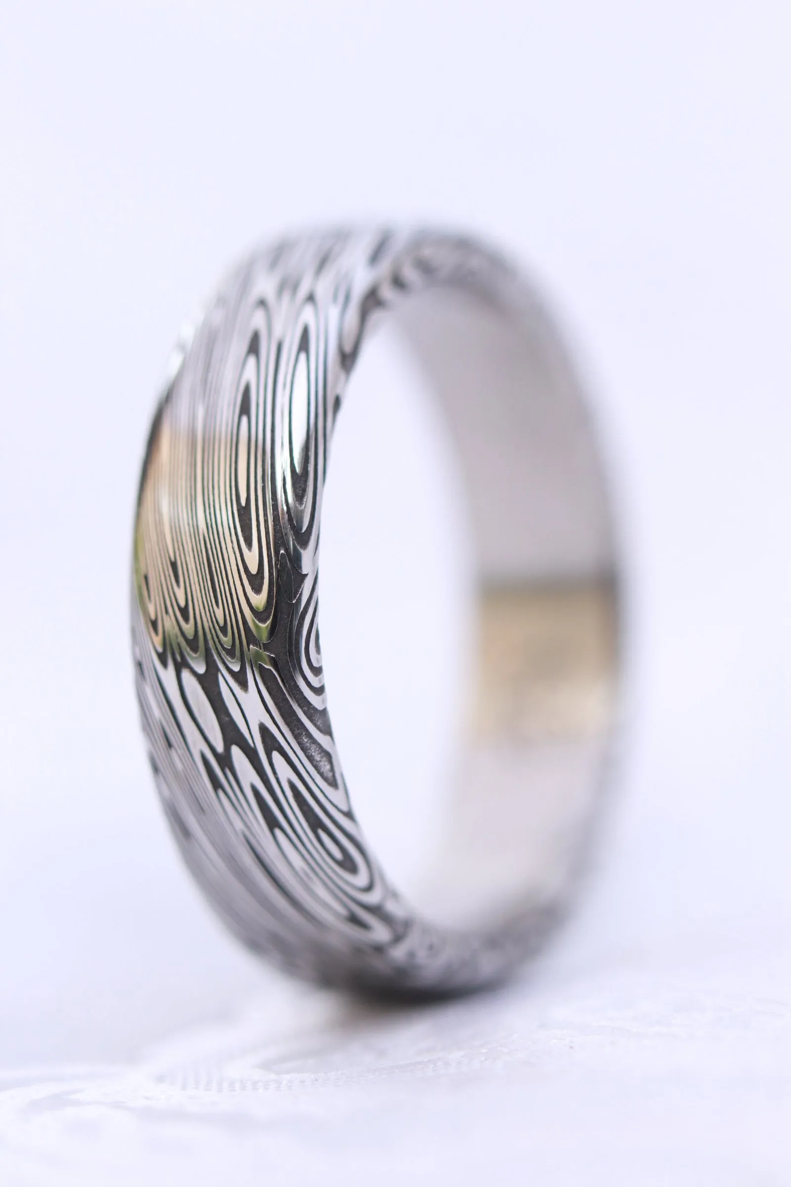 6mm dark black coral Customizable ring! Damascus steel ring, damascus damasteel  ring, genuine damascus men's rings