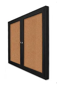 96 x 48 Enclosed Outdoor Bulletin Boards with Lights (2 DOORS)