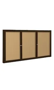 96 x 48 Enclosed Outdoor Bulletin Boards with Lights (3 DOORS)