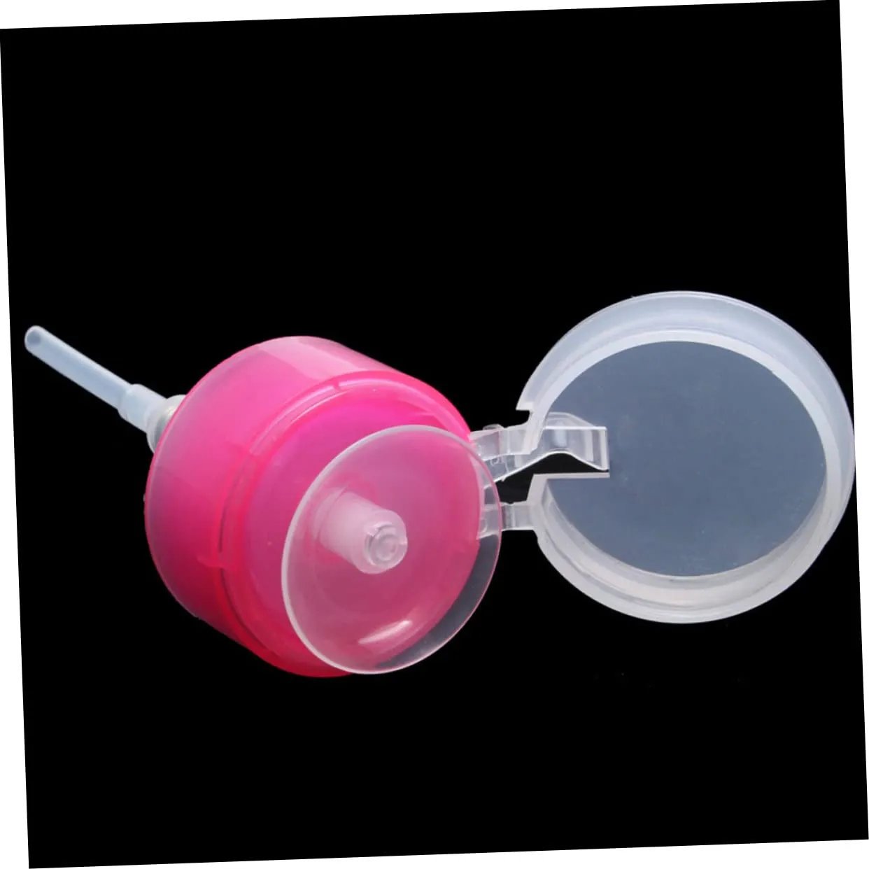 9pcs Lockable Nail Remover Bottle Push down Pump Convenient Plastic Dispenser for Makeup Remover Toner Travel Storage White