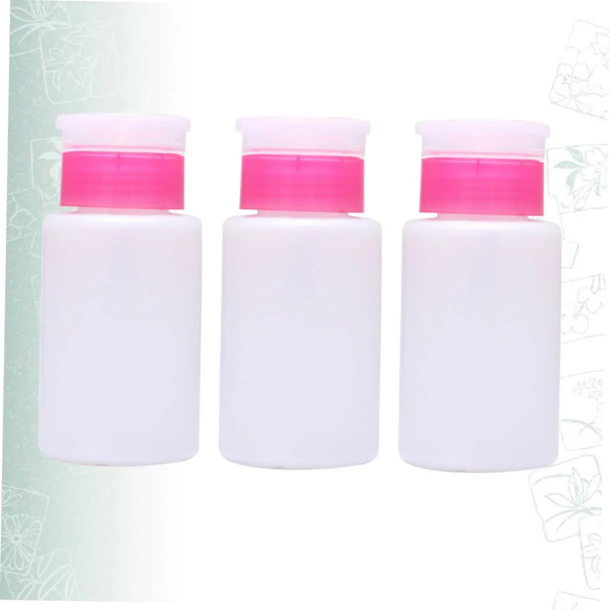 9pcs Lockable Nail Remover Bottle Push down Pump Convenient Plastic Dispenser for Makeup Remover Toner Travel Storage White