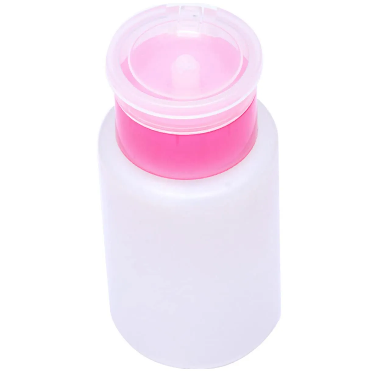 9pcs Lockable Nail Remover Bottle Push down Pump Convenient Plastic Dispenser for Makeup Remover Toner Travel Storage White