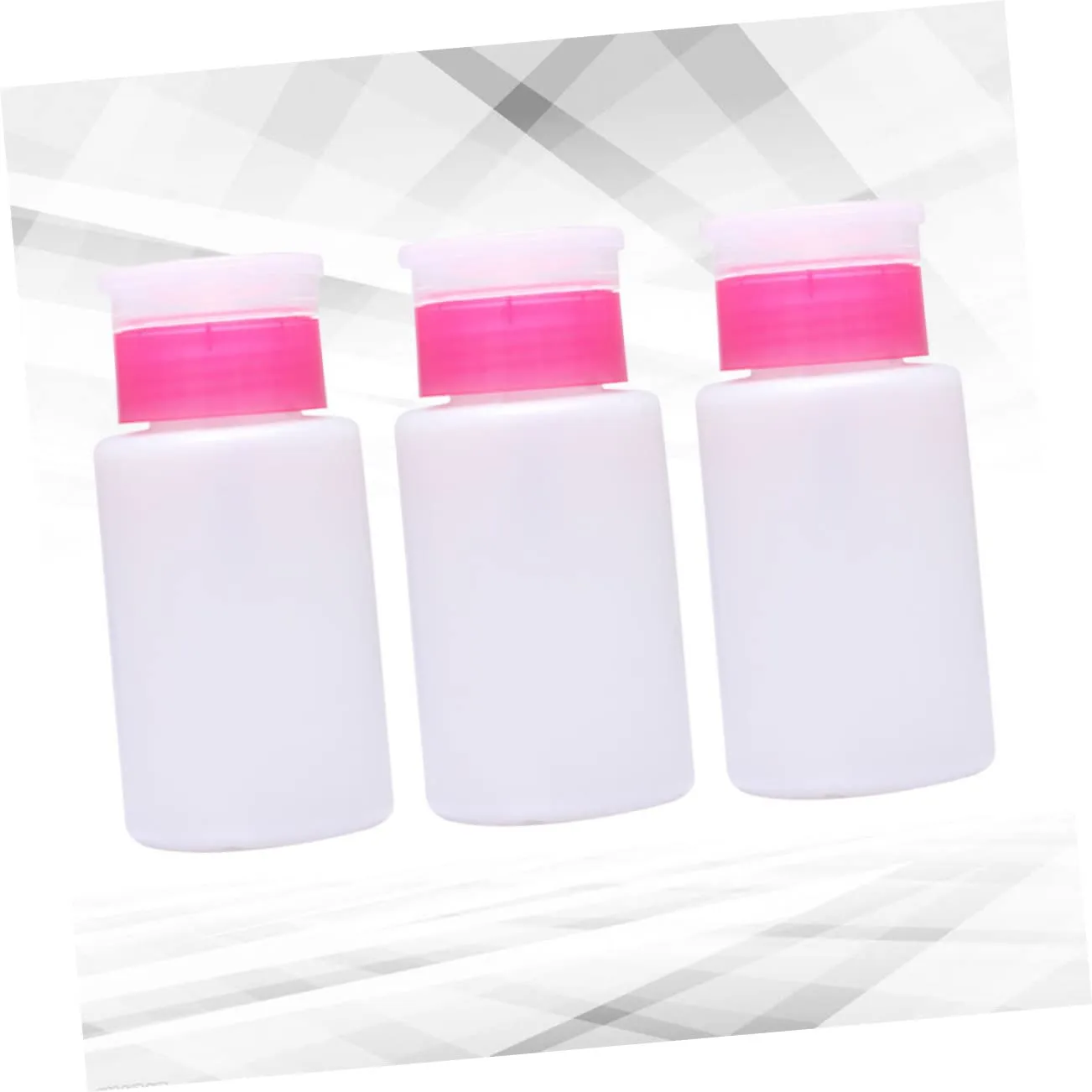 9pcs Lockable Nail Remover Bottle Push down Pump Convenient Plastic Dispenser for Makeup Remover Toner Travel Storage White