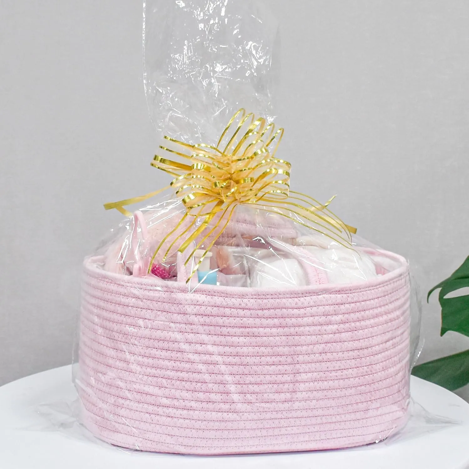 ABenkle Diaper Caddy Organizer - Cotton Rope Nursery Storage Basket for Baby Essentials, Boys & Girls Shower Gift, Changing Table Organizer