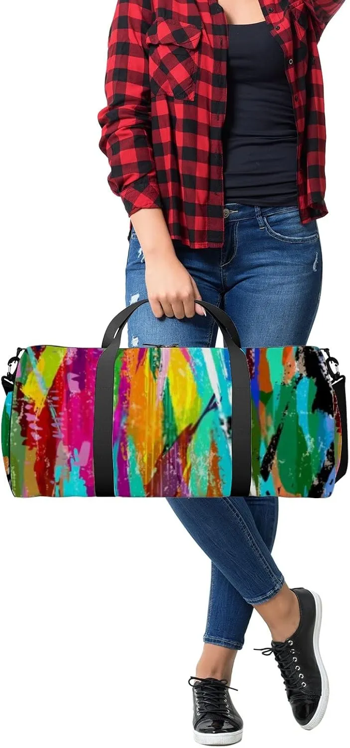 Abstract Background Composition Paint Strokes Splashes Sports Bag Tote Bag Waterproof Gym Bag with Shoulder Strap Zipper 2 Side Pockets for Men and Women, Travel and Storage Shoulder Bag.