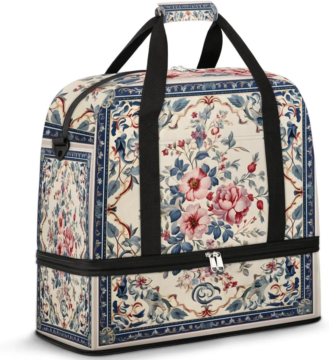 Abstract Boho Retro Patterns Travel Duffle Bag, Collapsible Travel Bag Sports Gym Bag With Shoes Compartment Weekender Bag Overnight Bag For Women Men