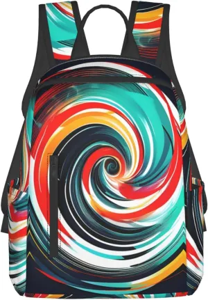 Abstract Circle Swirl print Lightweight Laptop Backpack Travel Daypack Bookbag for Women Men for Travel Work