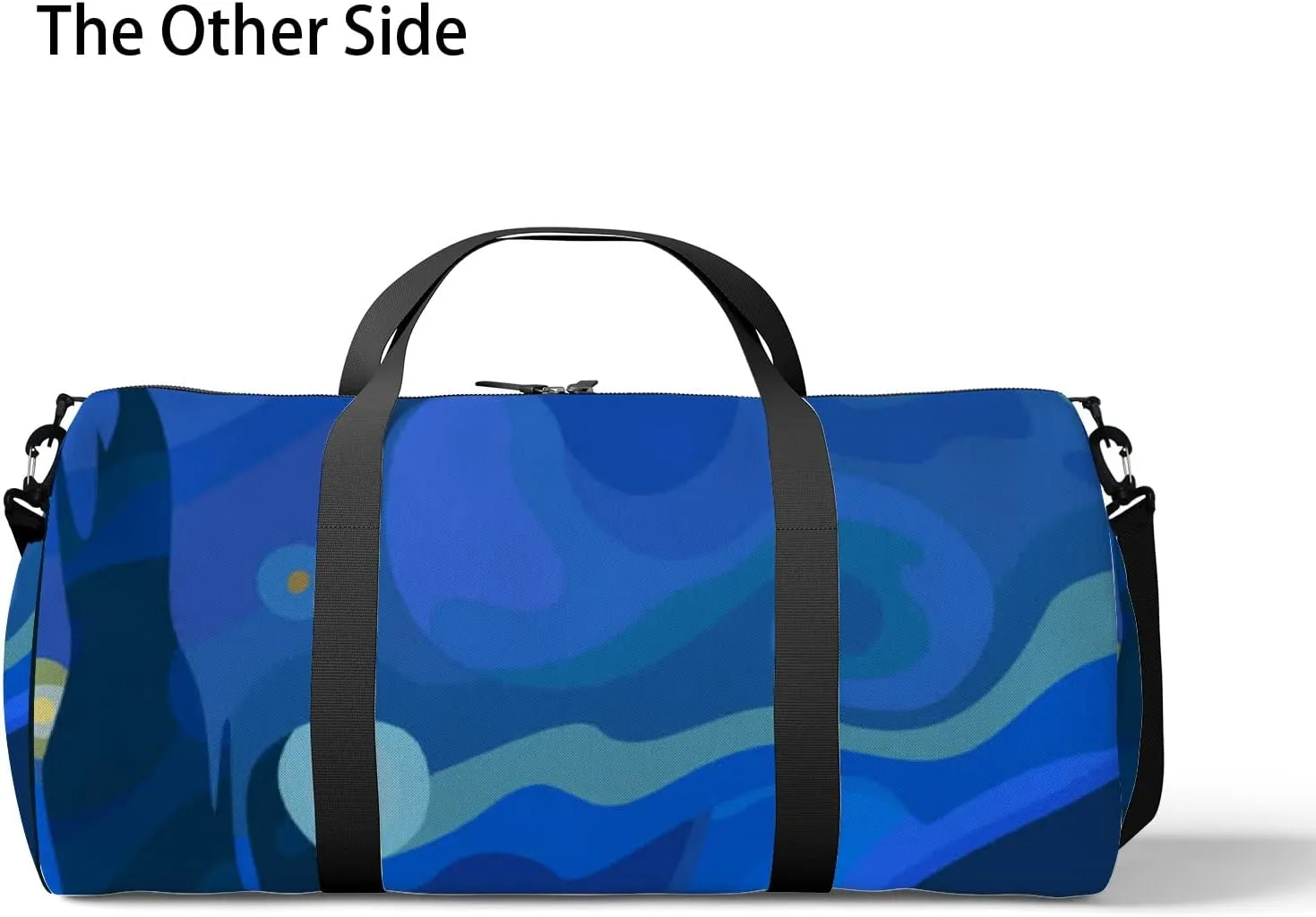 Abstract Forest Moon Star Sports Bag Tote Bag Waterproof Gym Bag with Shoulder Strap Zipper 2 Side Pockets for Men and Women, Travel and Storage Shoulder Bag.