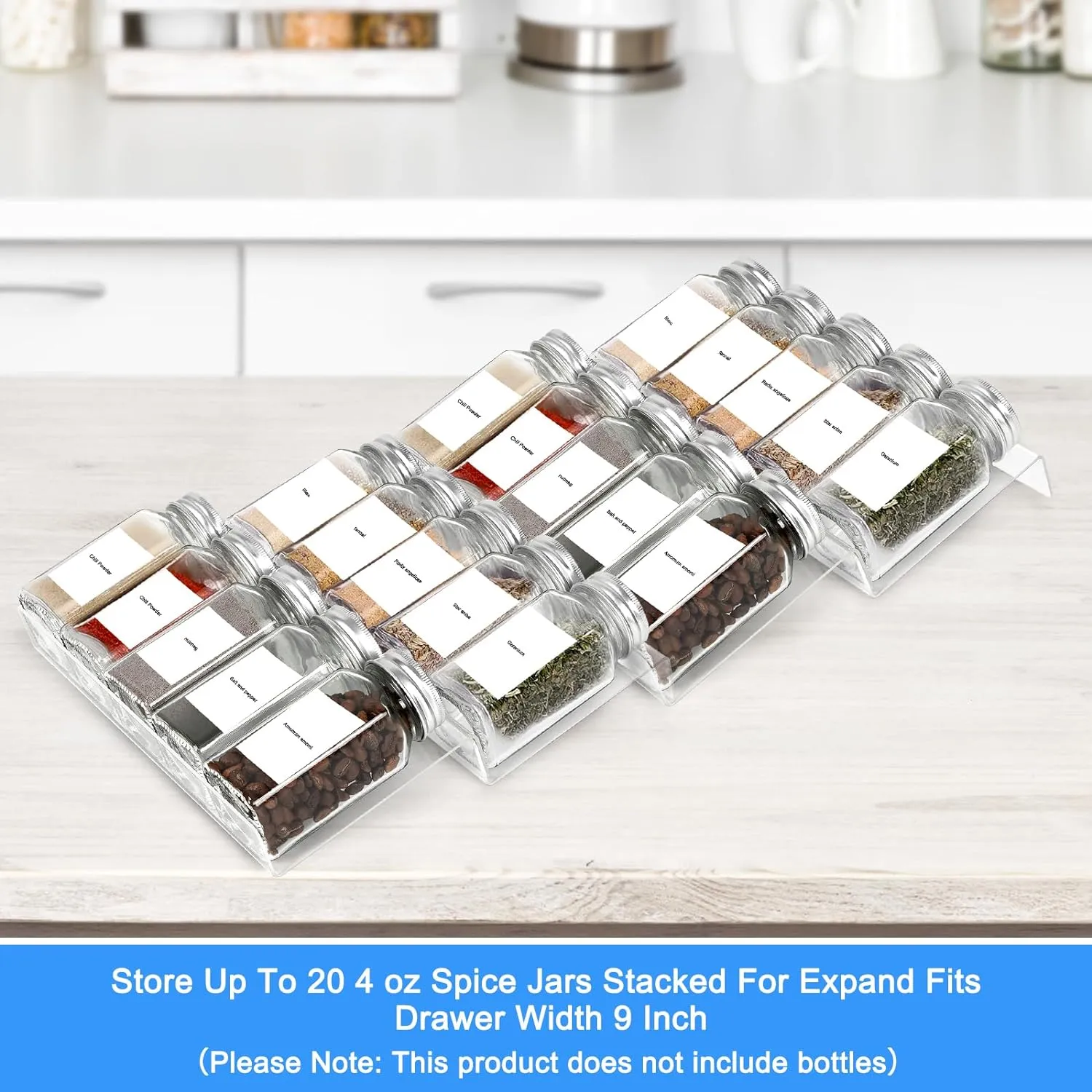 Acrylic Kitchen Spice Rack,Acrylic Spice Drawer Organizer,Organize and Display [Customizable]