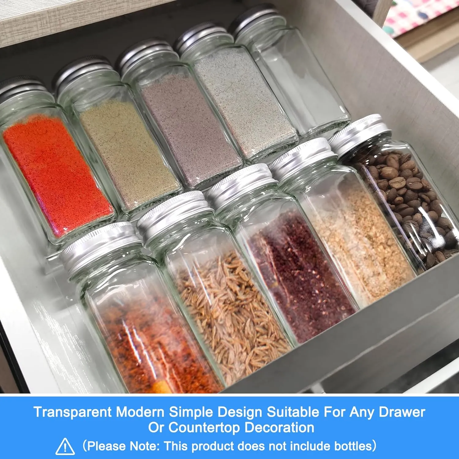 Acrylic Kitchen Spice Rack,Acrylic Spice Drawer Organizer,Organize and Display [Customizable]
