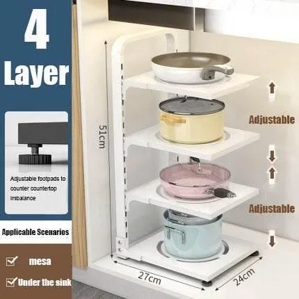 Adjustable Corner Rack - Multi-Layer Organizer for Space Saving
