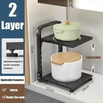 Adjustable Corner Rack - Multi-Layer Organizer for Space Saving