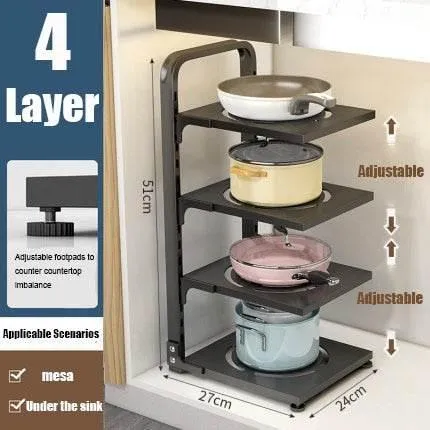 Adjustable Corner Rack - Multi-Layer Organizer for Space Saving