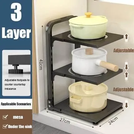 Adjustable Corner Rack - Multi-Layer Organizer for Space Saving