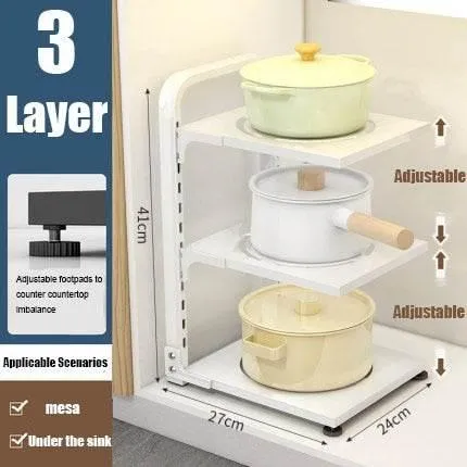 Adjustable Corner Rack - Multi-Layer Organizer for Space Saving