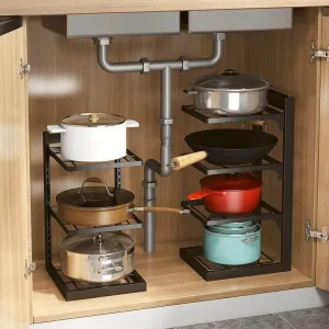 Adjustable Corner Rack - Multi-Layer Organizer for Space Saving