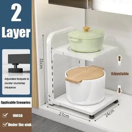 Adjustable Corner Rack - Multi-Layer Organizer for Space Saving