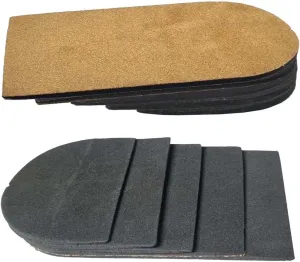 Adjustable Leg Length Discrepancy Heel Lifts Inserts Insoles - Pack of 2 (5 Layer Brown Small)