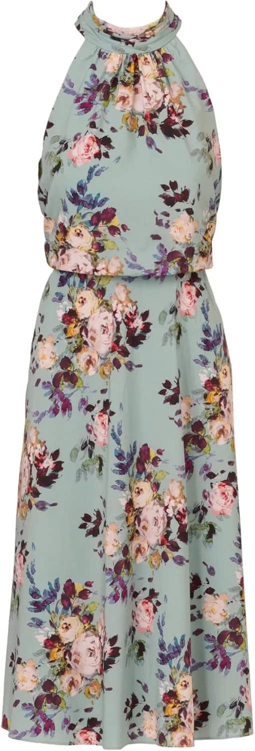 Adrianna Papell Women's Blouson Chiffon Midi Dress