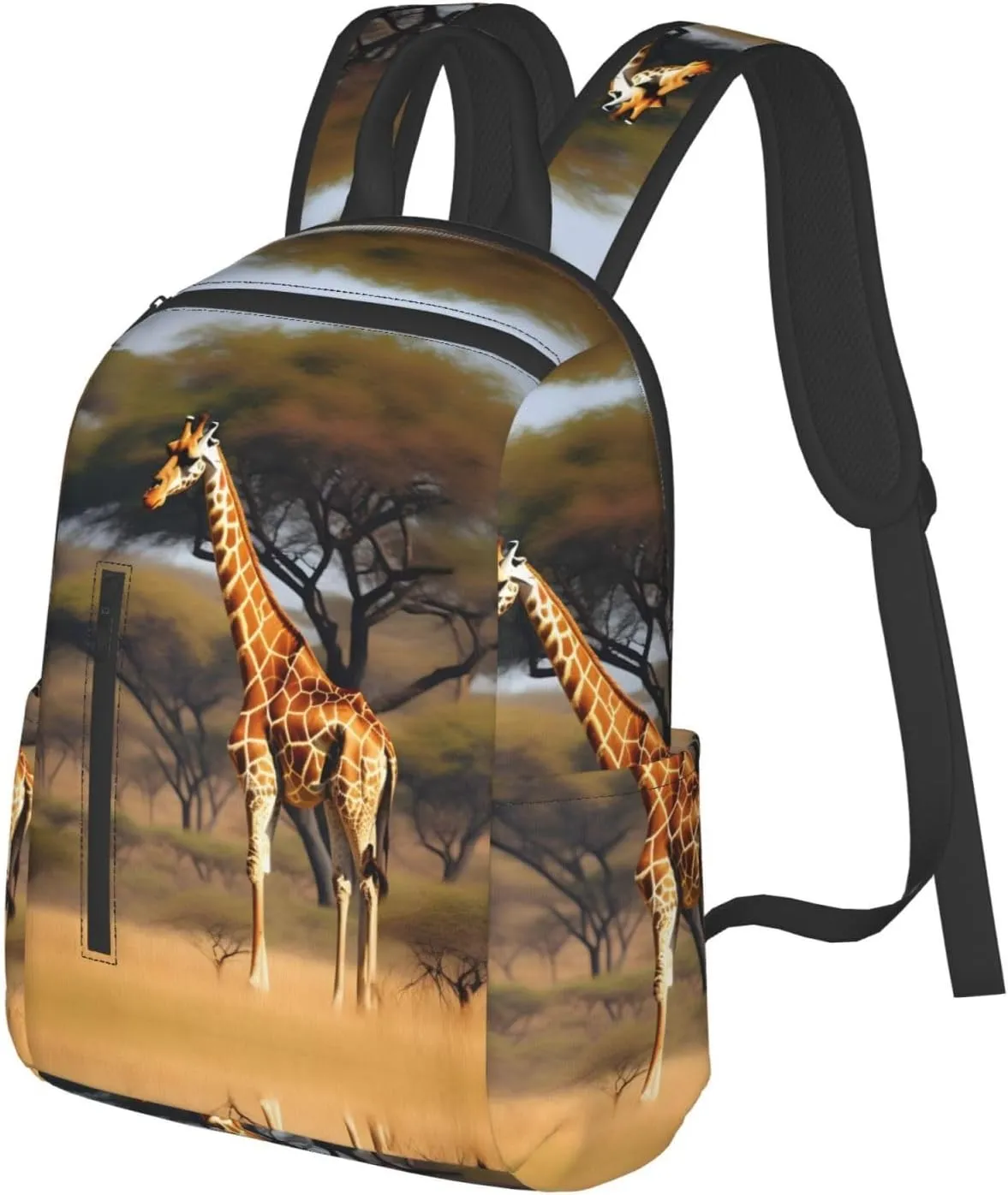 Africa Giraffe Majestic Tree Print Lightweight Backpack, Travel Bookbag College Bag,Laptop Backpack For Men Women