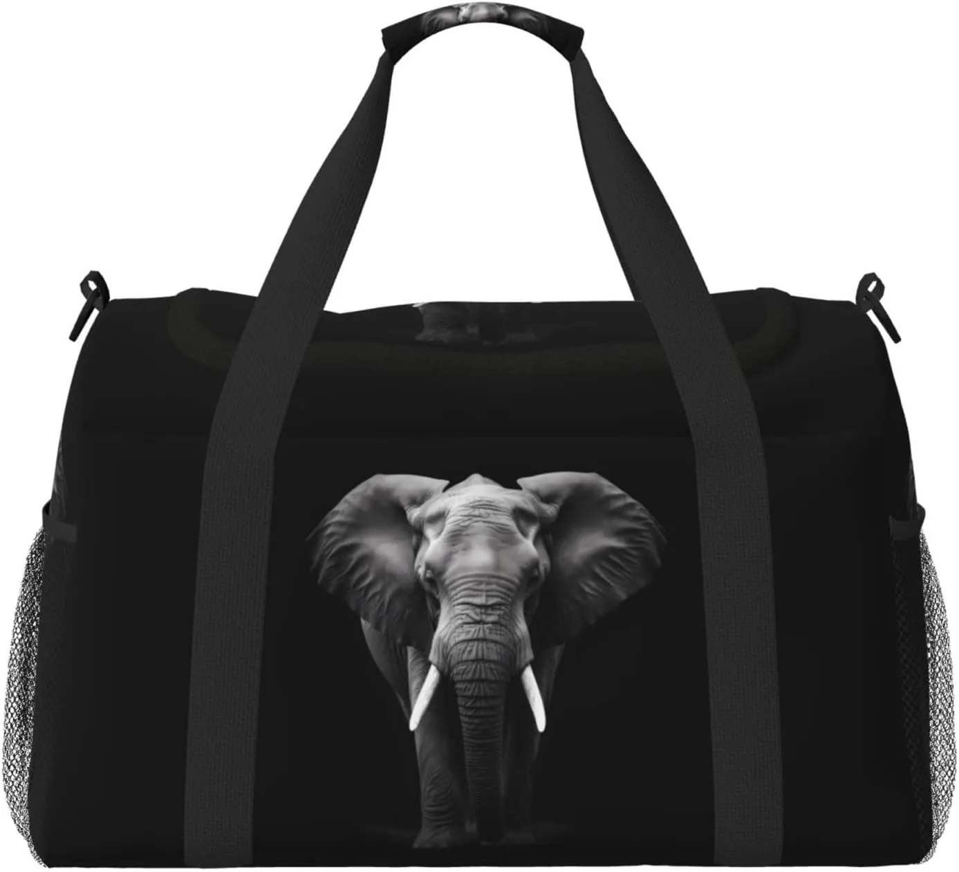 African Elephant Big Capacity Sports Gym Bag Portable Travel Duffle Bag, Lightweight Weekender Workout Bag for Overnight, Unisex