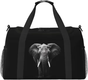 African Elephant Big Capacity Sports Gym Bag Portable Travel Duffle Bag, Lightweight Weekender Workout Bag for Overnight, Unisex