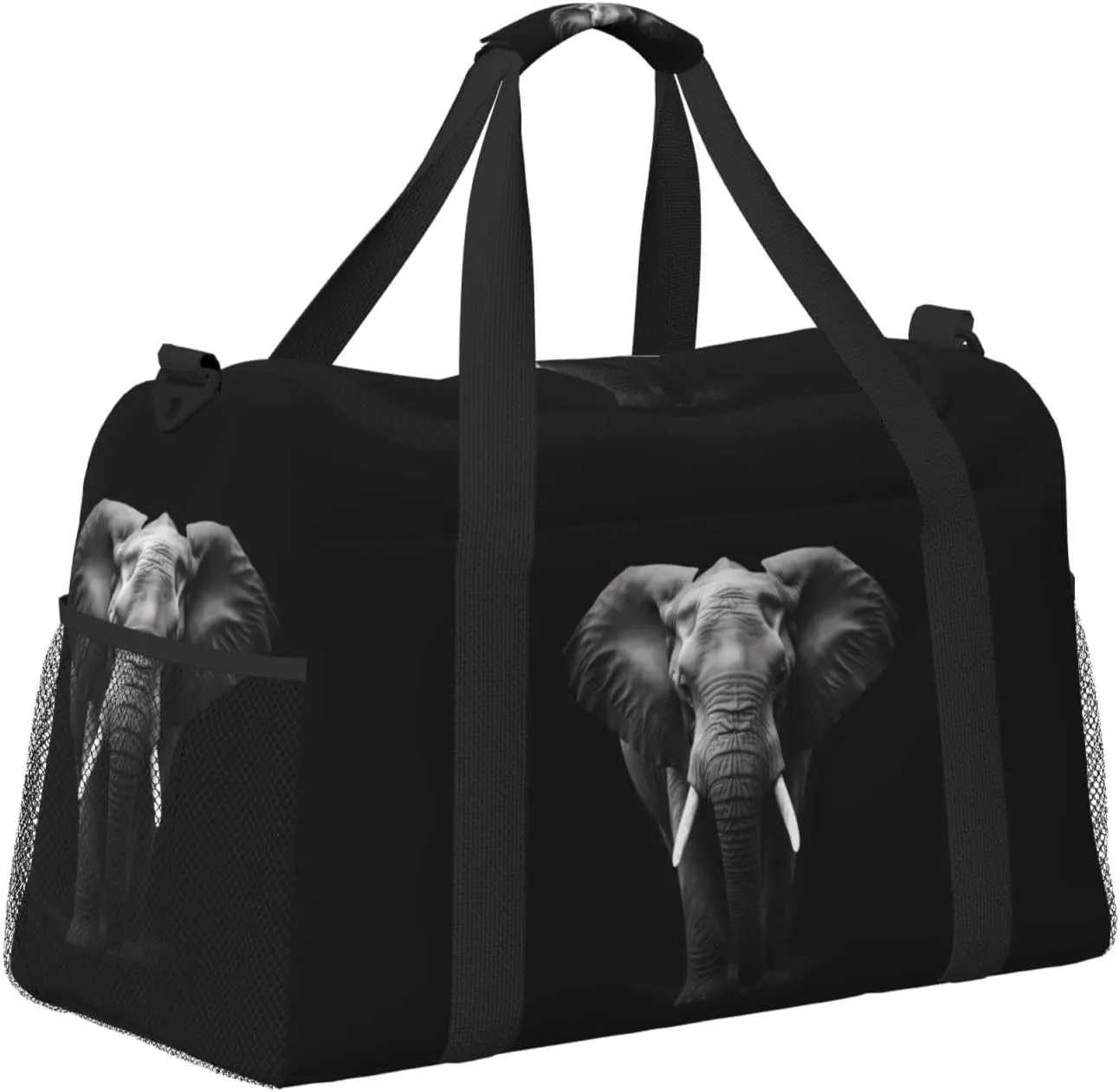 African Elephant Big Capacity Sports Gym Bag Portable Travel Duffle Bag, Lightweight Weekender Workout Bag for Overnight, Unisex