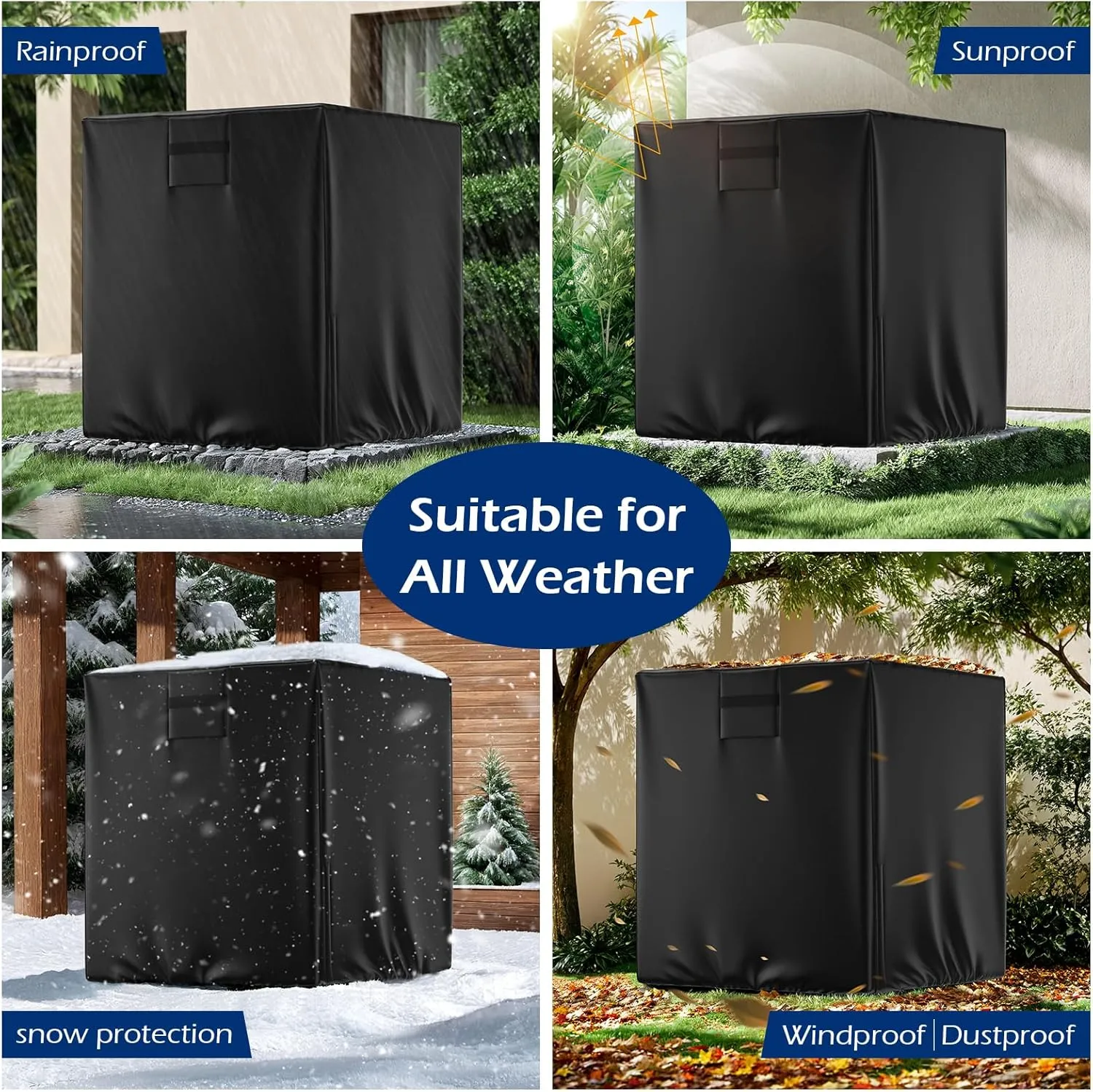 Air Conditioner Cover for Outside -600D Waterproof AC Units Cover Outdoor for Winter Fits Up to 32 x 32 x 36 Inches