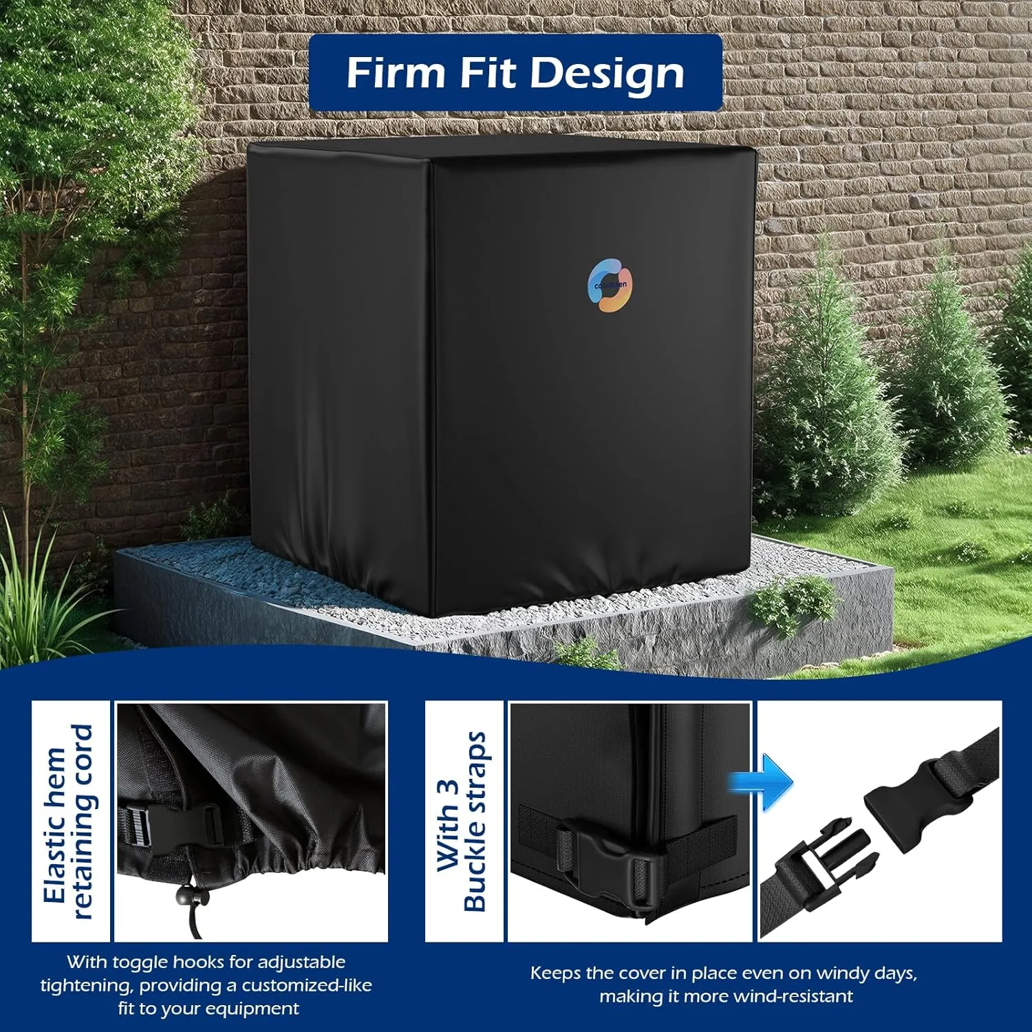 Air Conditioner Cover for Outside -600D Waterproof AC Units Cover Outdoor for Winter Fits Up to 32 x 32 x 36 Inches