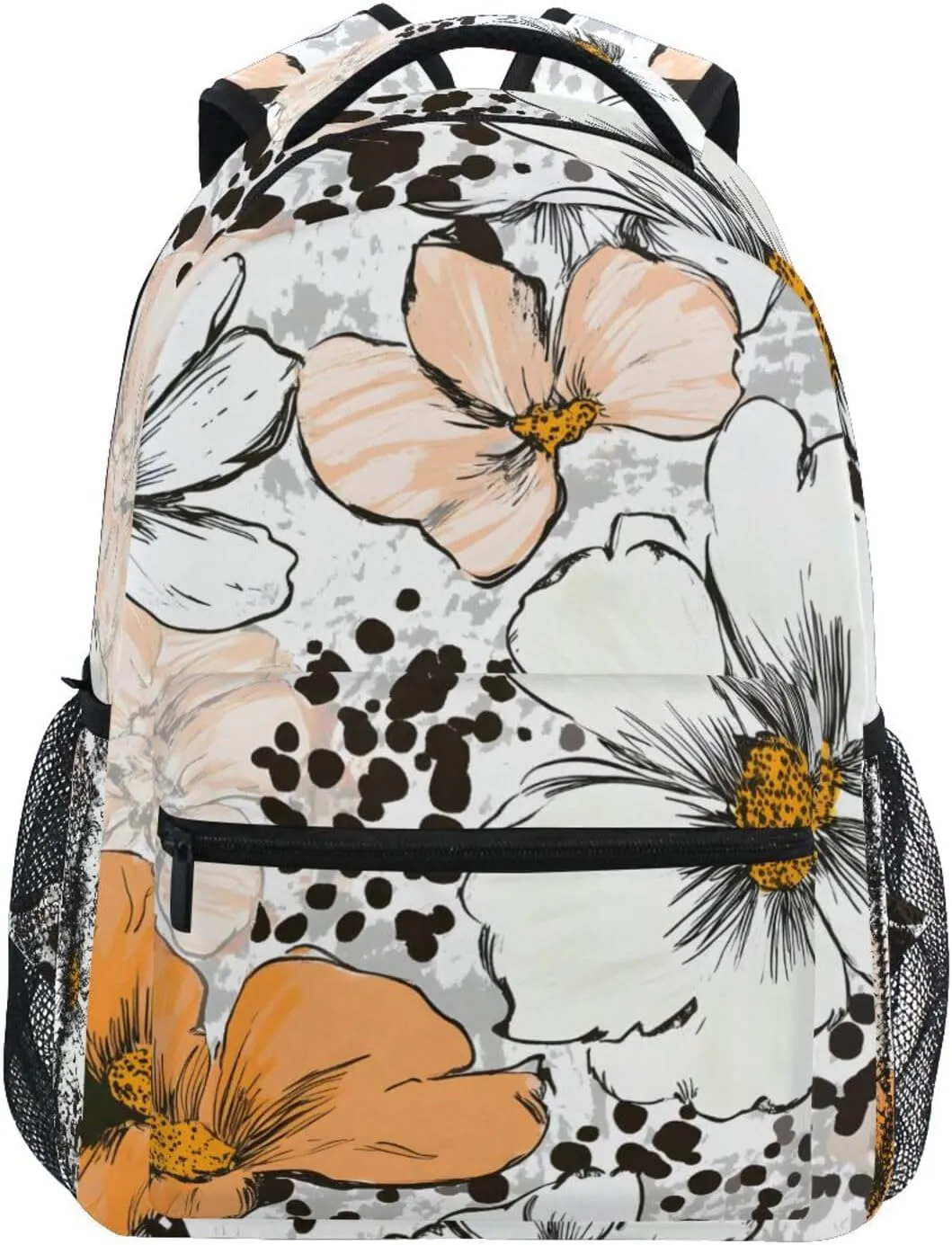 ALAZA Botanical Background Flowers Kid's Shool Backpack for Girls Boys,Laptop Travel Backpack for Elementary Middle School Bag Teenagers Bookbag with Comfy Shoulder Starp,16.9" H