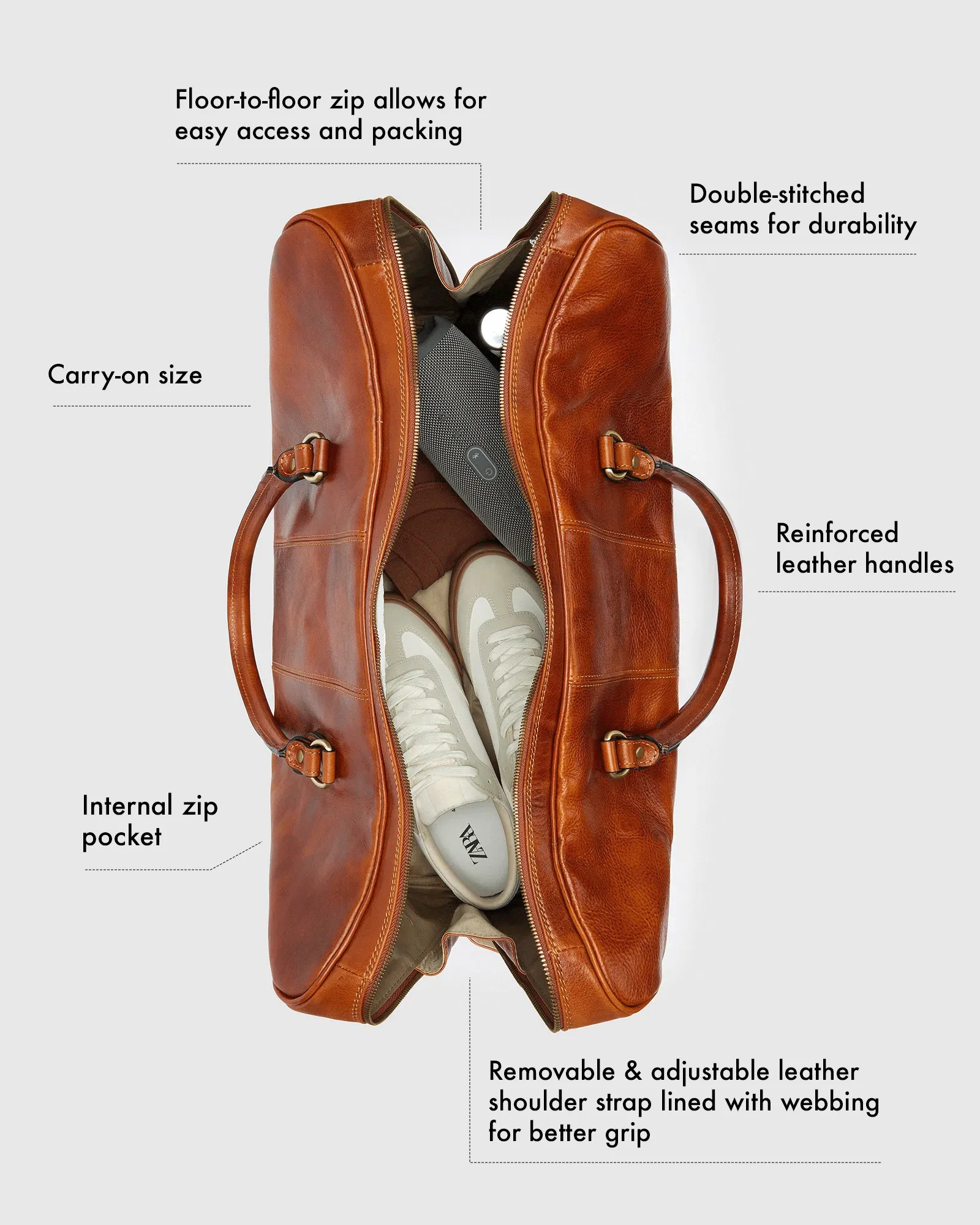 Albertis Chocolate - Leather Duffle Bag