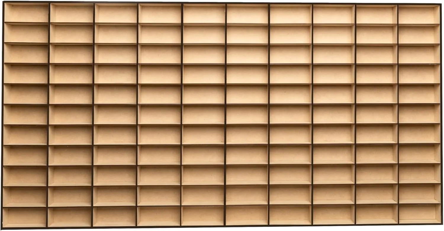ALEJANDRO CORTES Designer Premium Display Case MDF Storage Organizer Wall Mount Cabinet (110 Compartments) for 1:64 Scale Cars – Natural Wood