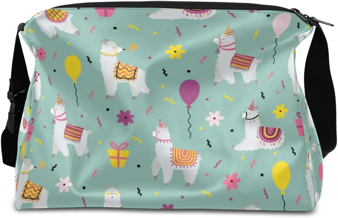 Alpaca Birthday Gift Small Gym Bag for Men Women Workout Sport Duffle Bag Waterproof Weekender Overnight Bag Lightweight Carry on Tote Bag Crossbody Shoulder Travel Bag for Swim Yoge Dance