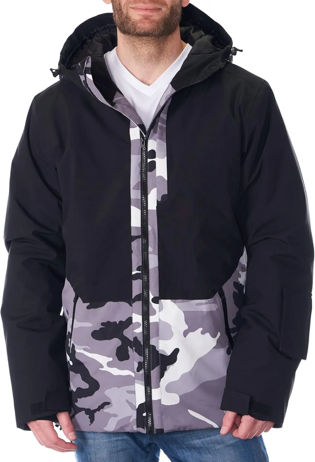 Alpine Swiss Mens Waterproof Ski Jacket Hooded Snowboarding Coat Warm Winter Snow Jacket Raincoat