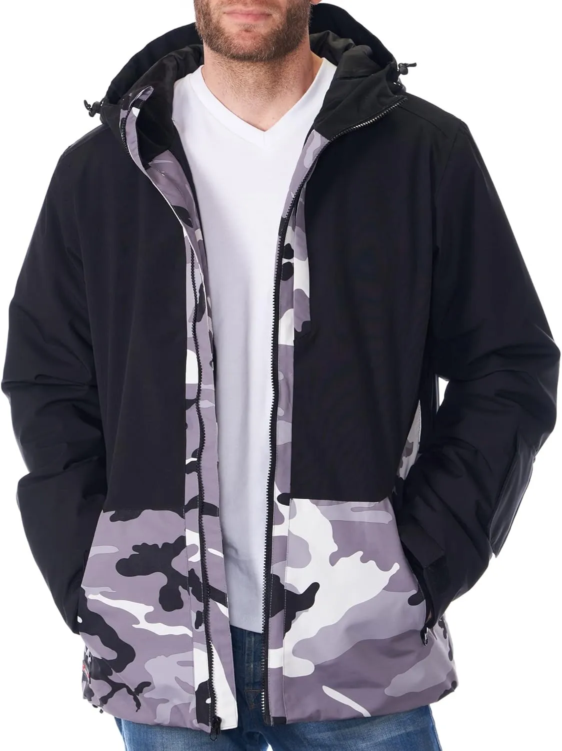 Alpine Swiss Mens Waterproof Ski Jacket Hooded Snowboarding Coat Warm Winter Snow Jacket Raincoat