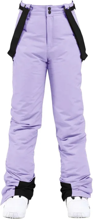 ALSOGO Women's Insulated Snow Pants Winter Warm Ski Pant Outdoor Waterproof Snowboard Bibs with Detachable Suspender