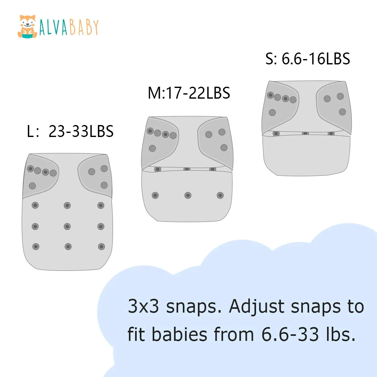 ALVABABY 6 Pack Cloth Diaper with 12 Inserts One Size Adjustable Washable Reusable Diaper Cover for Baby Girls and Boys