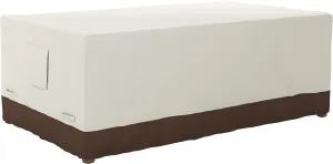 Amazon Basics Outdoor Patio Dining Table Cover, Waterproof, Anti-UV, Durable, Beige/Tan, 75"x45"