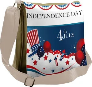 Ambesonne 4th of July Messenger Bag, Uncle Sam Hat Art, Unisex Cross-body