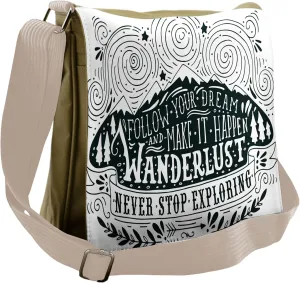 Ambesonne Adventure Messenger Bag, Journey and Exploration, Unisex Cross-body