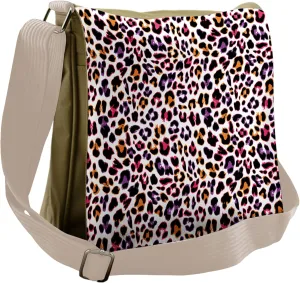 Ambesonne African Messenger Bag, Savannah Leopard Animal, Unisex Cross-body