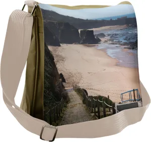 Ambesonne Beach Messenger Bag, Ocean Coastline Nature, Unisex Cross-body